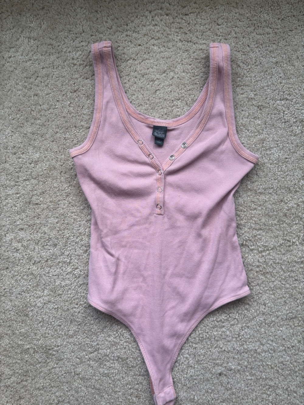 wild fable Dusty Pink Ribbed Henley Bodysuit